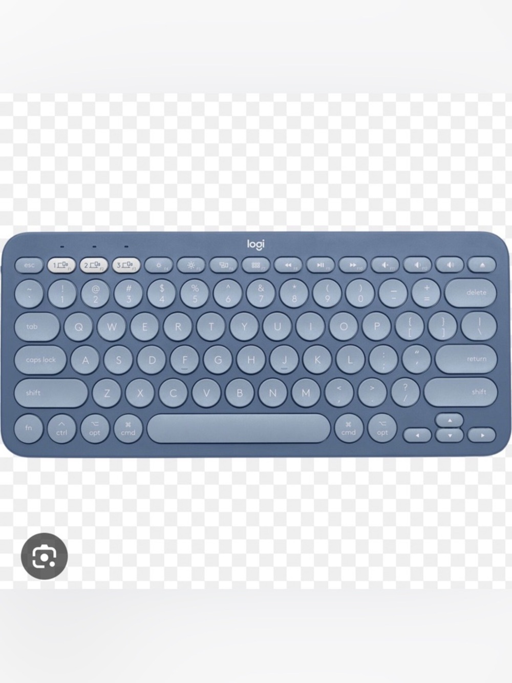 Blue Logitech Compact Wireless Keyboard - Picture 2 of 9